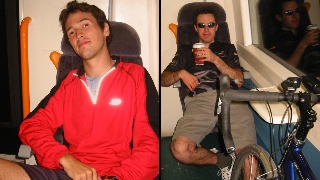 Sitting on train